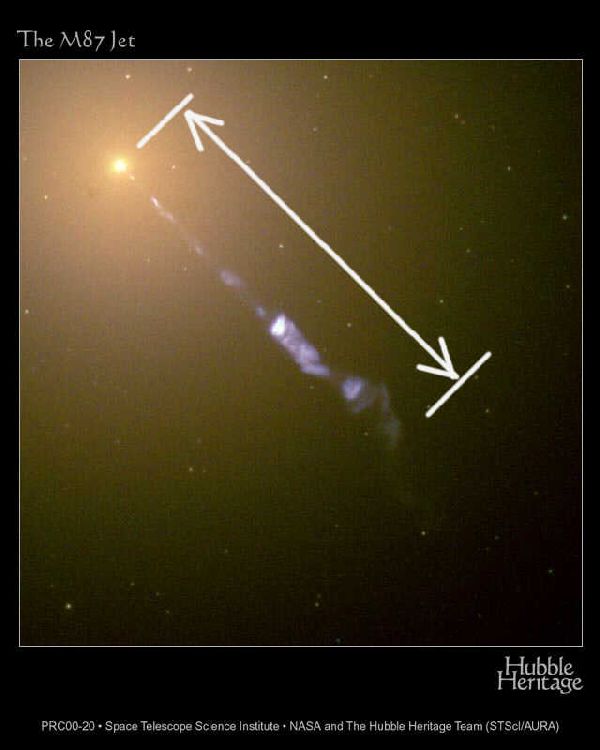 Galaxy M87 ejects jet 600x750 42K